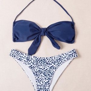 Dalmatian Knot Halter Bikini Swim Suit.